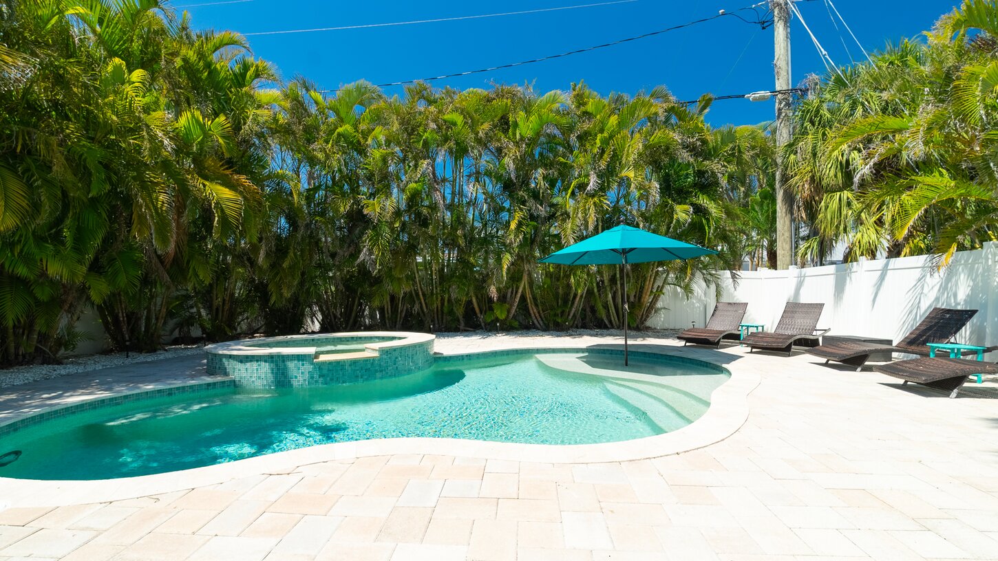 Private heated pool and spa