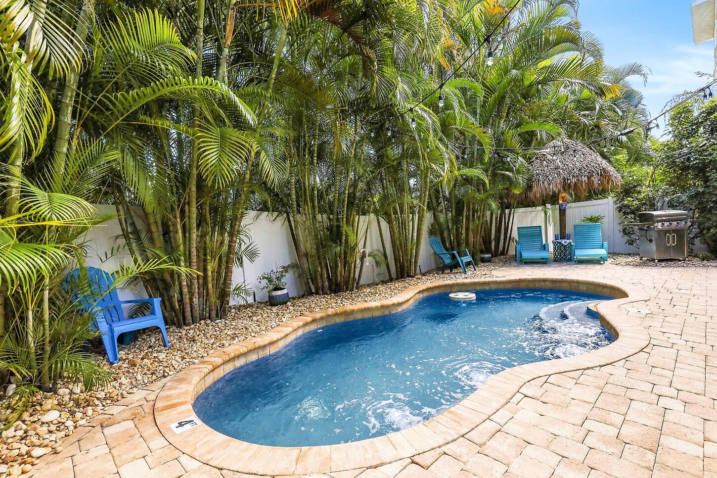 Amazing saltwater pool with spa jets