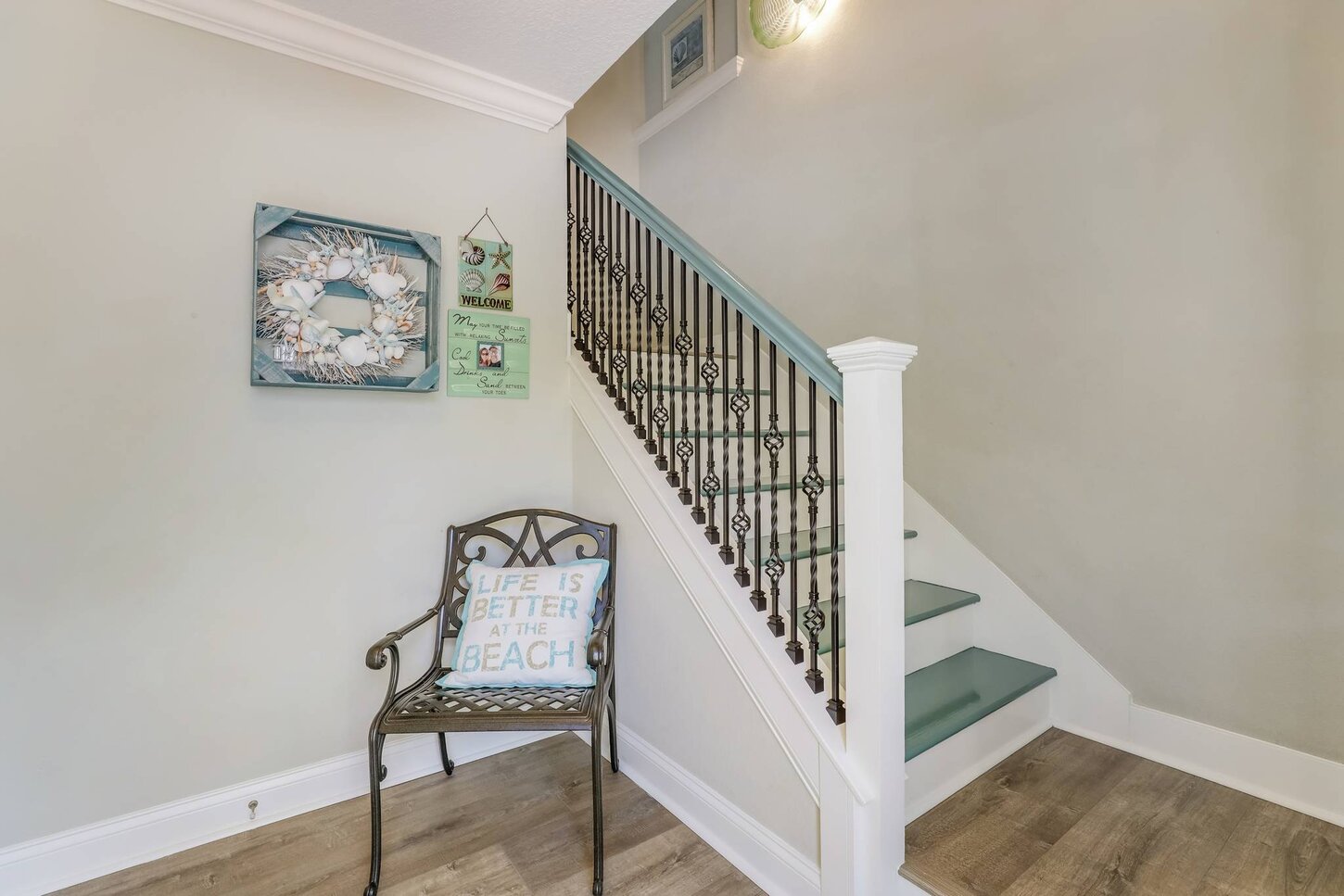 Main entry and stairway to second floor