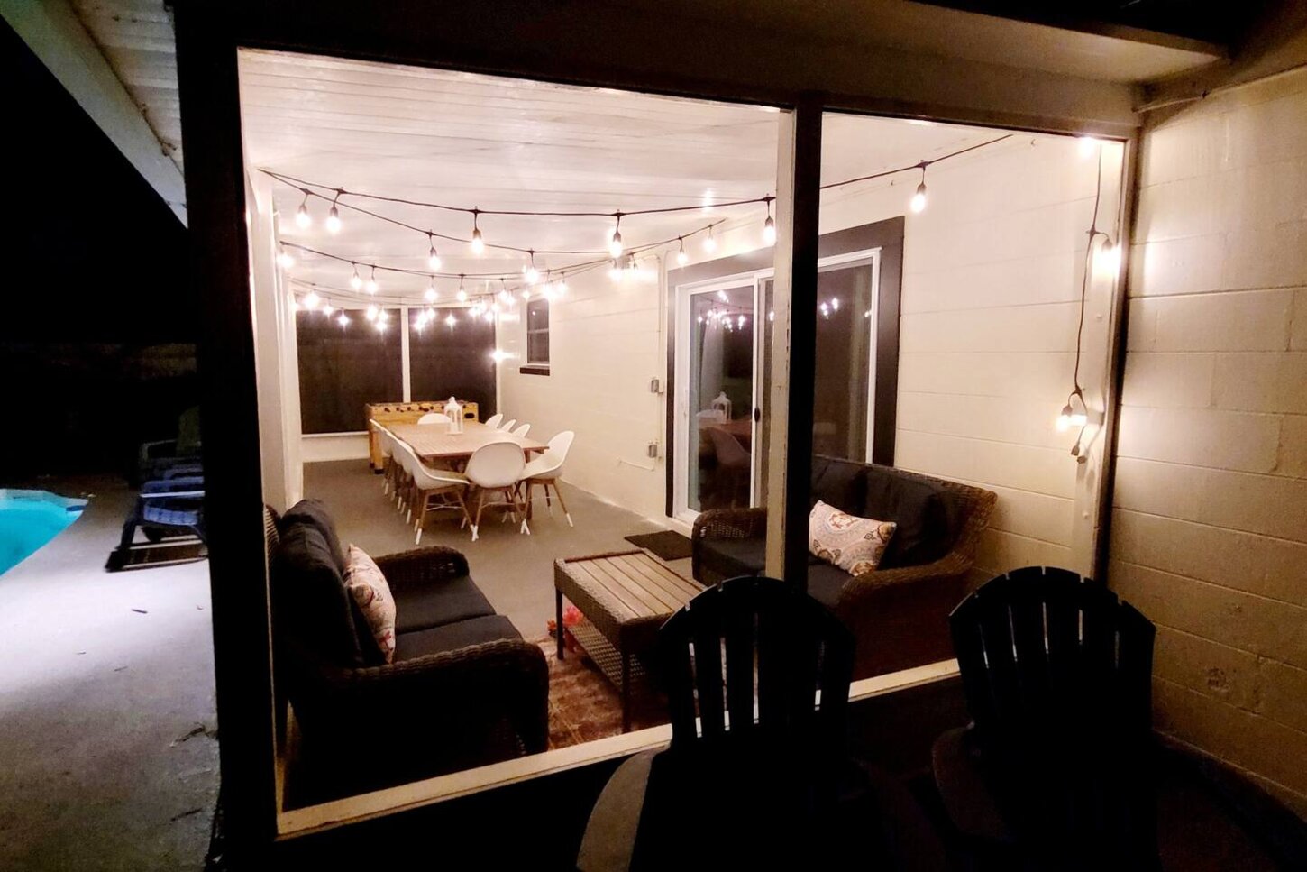 Night or day the Florida room is where the party is at. 