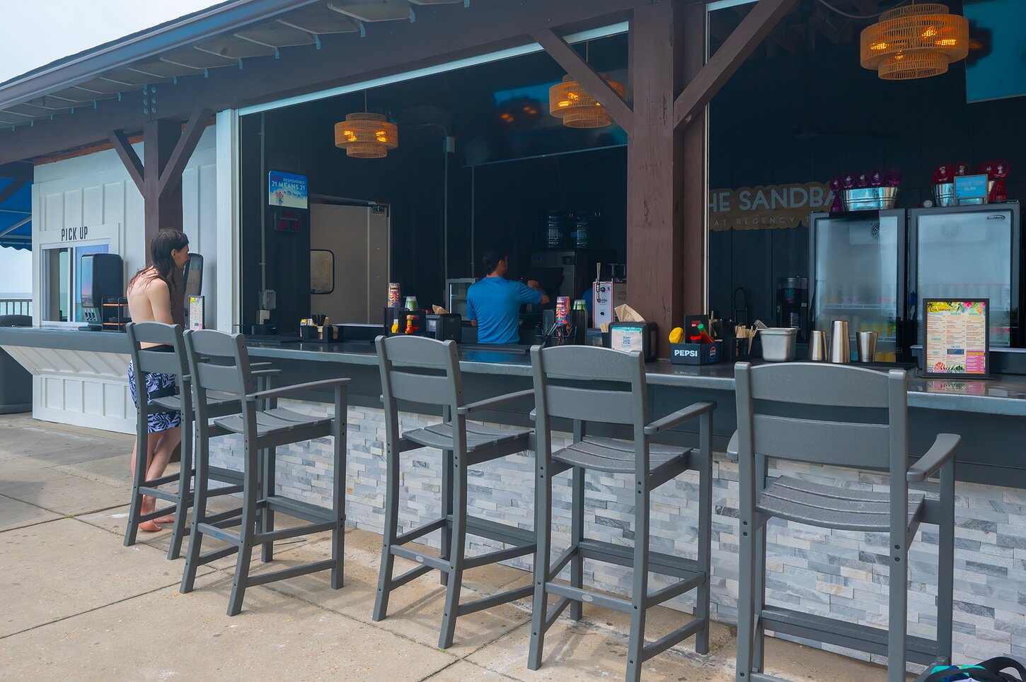 The Sandbar offers food and drinks pool side.