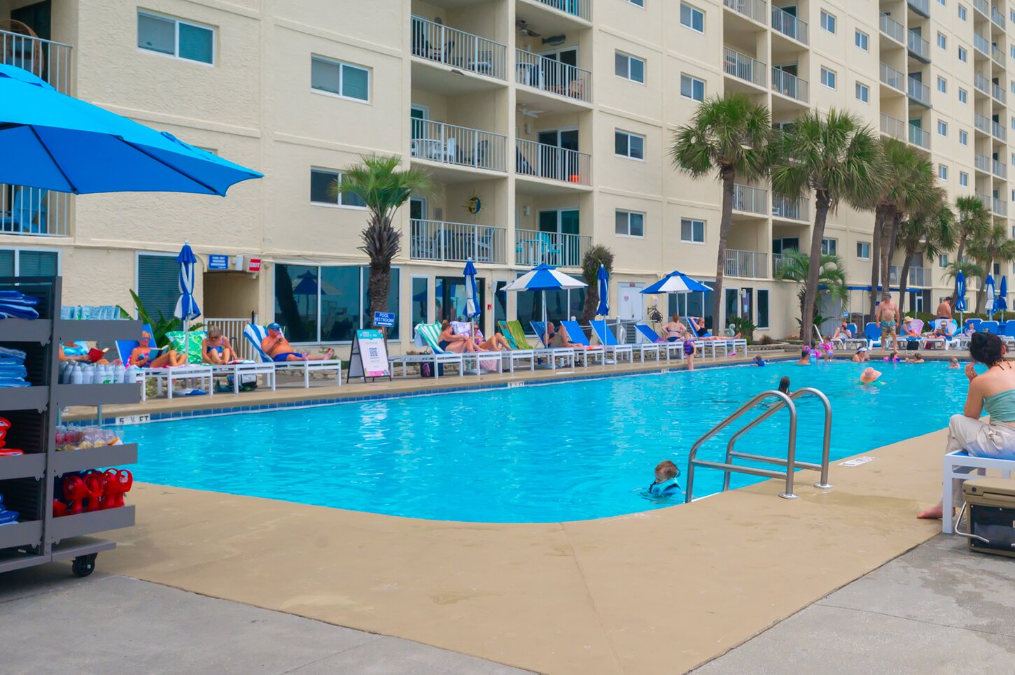 A pool is heated seasonally