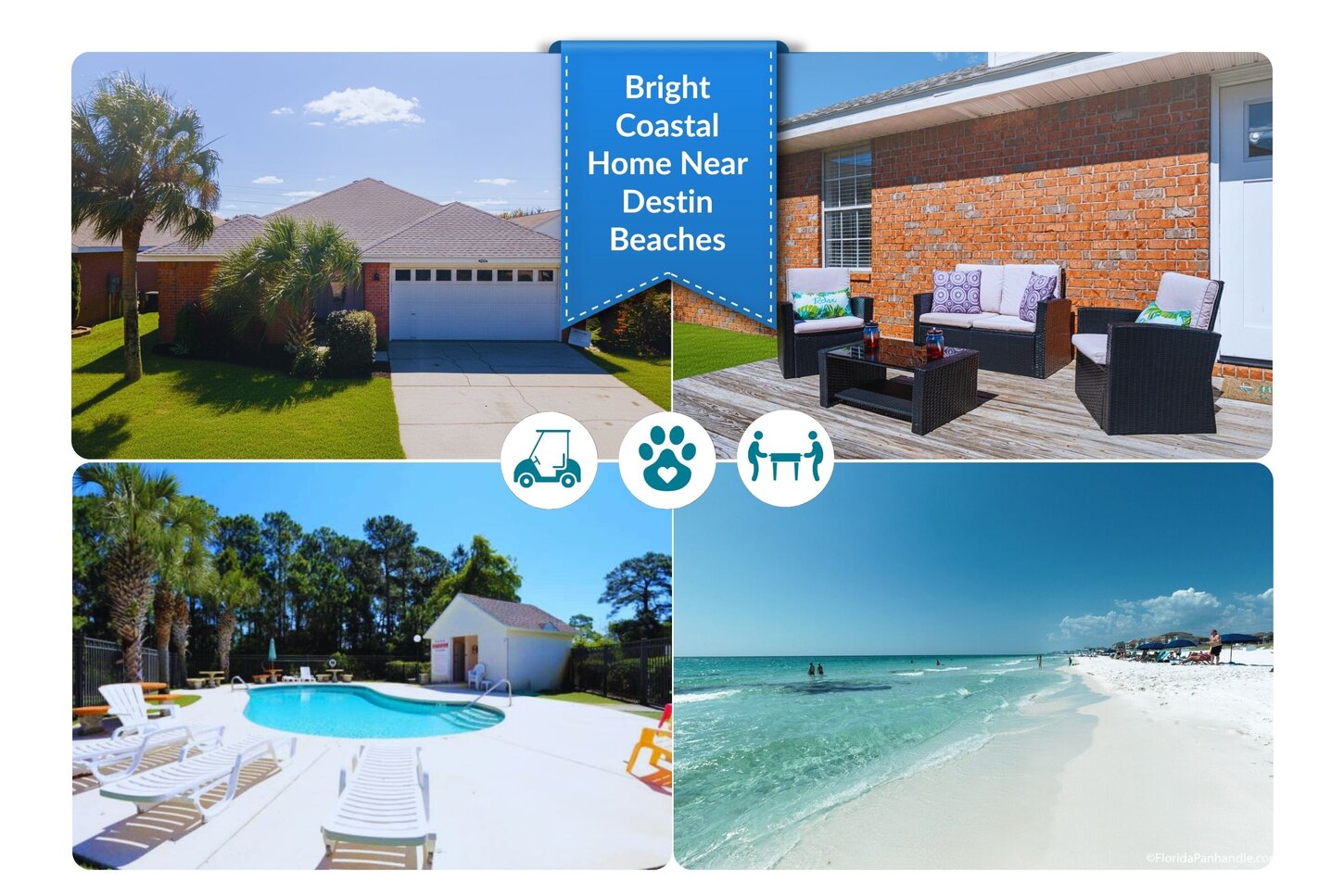 Exterior Enjoy the sunny vibe with palm trees and spacious lawn steps from Destins beach!
