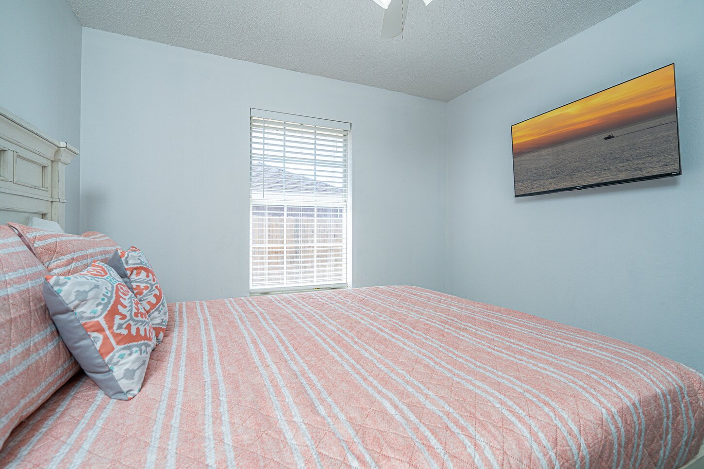 Bedroom with Queen bed and flat screen TV