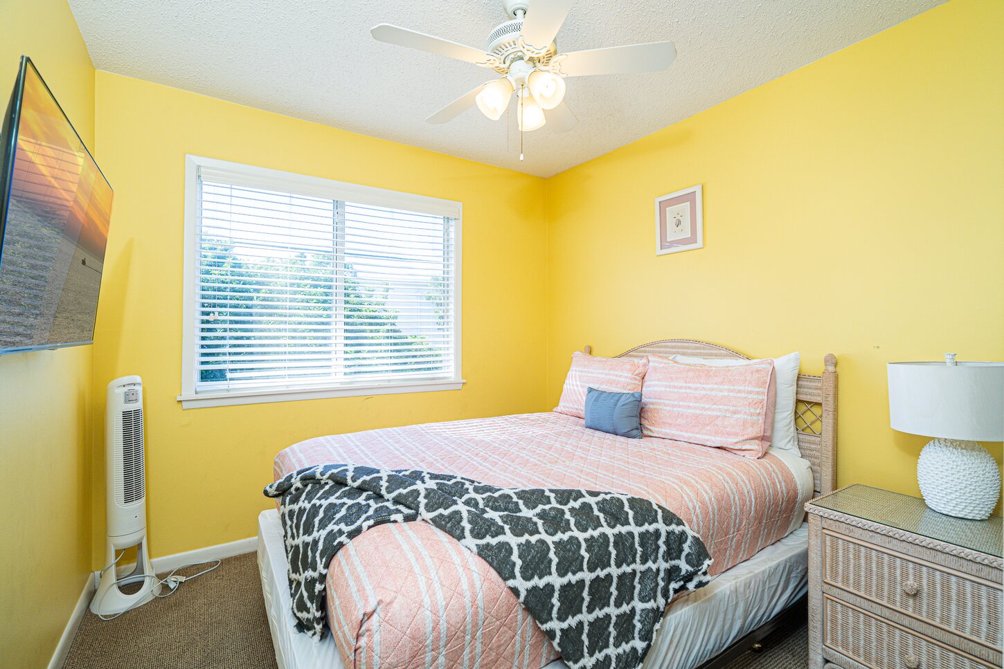 Bedroom with Queen bed and flat screen TV