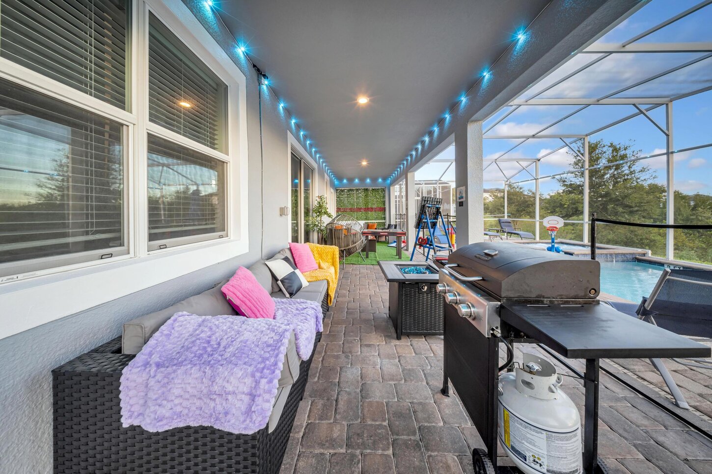  Pool table fun,  axe throwing, and evenings by the  fire pit with comfy chairs , plus a  grill for outdoor dining.