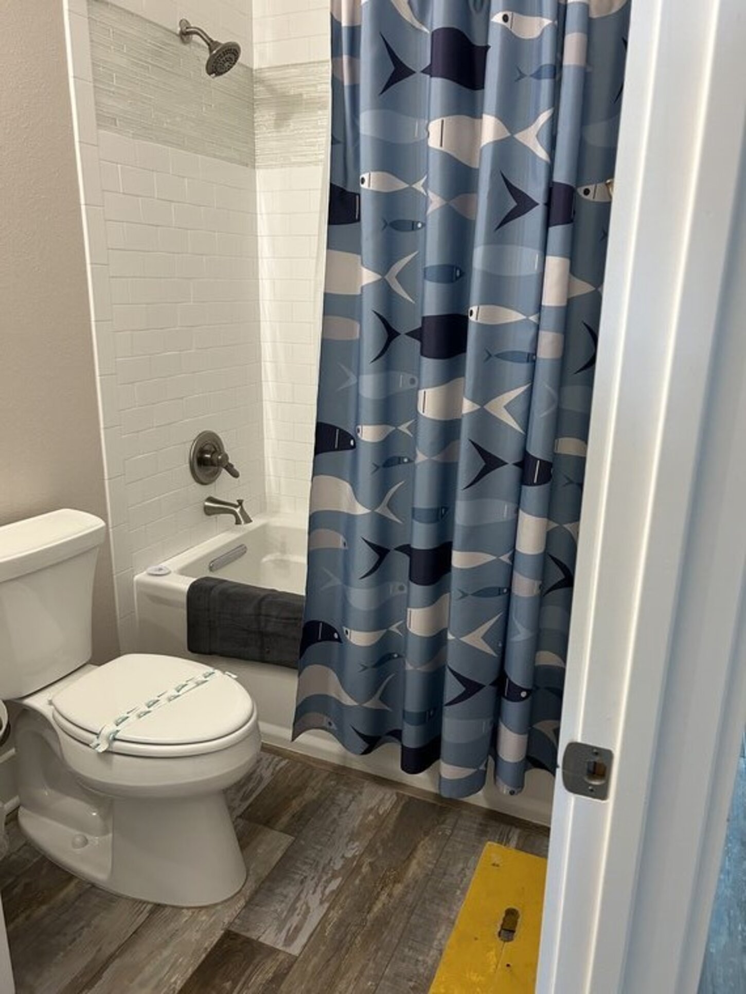 Queen and Bunk rooms share hallway bath (tub and shower)