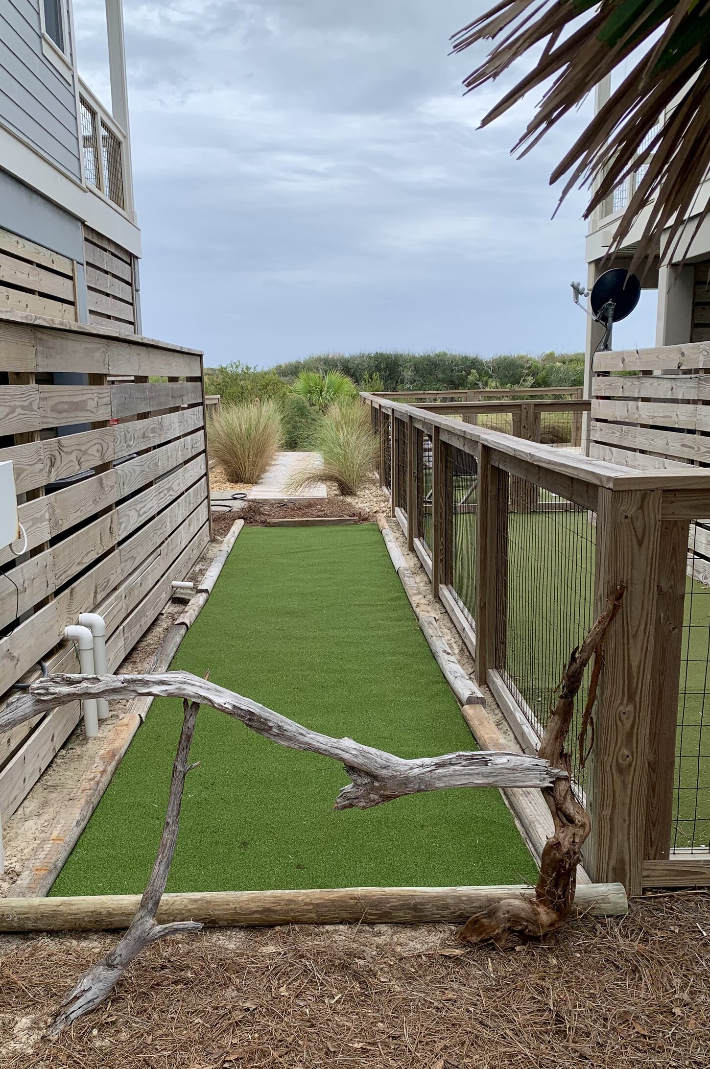 Outdoor turf space is perfect for corn hole and ladder golf (provided)
