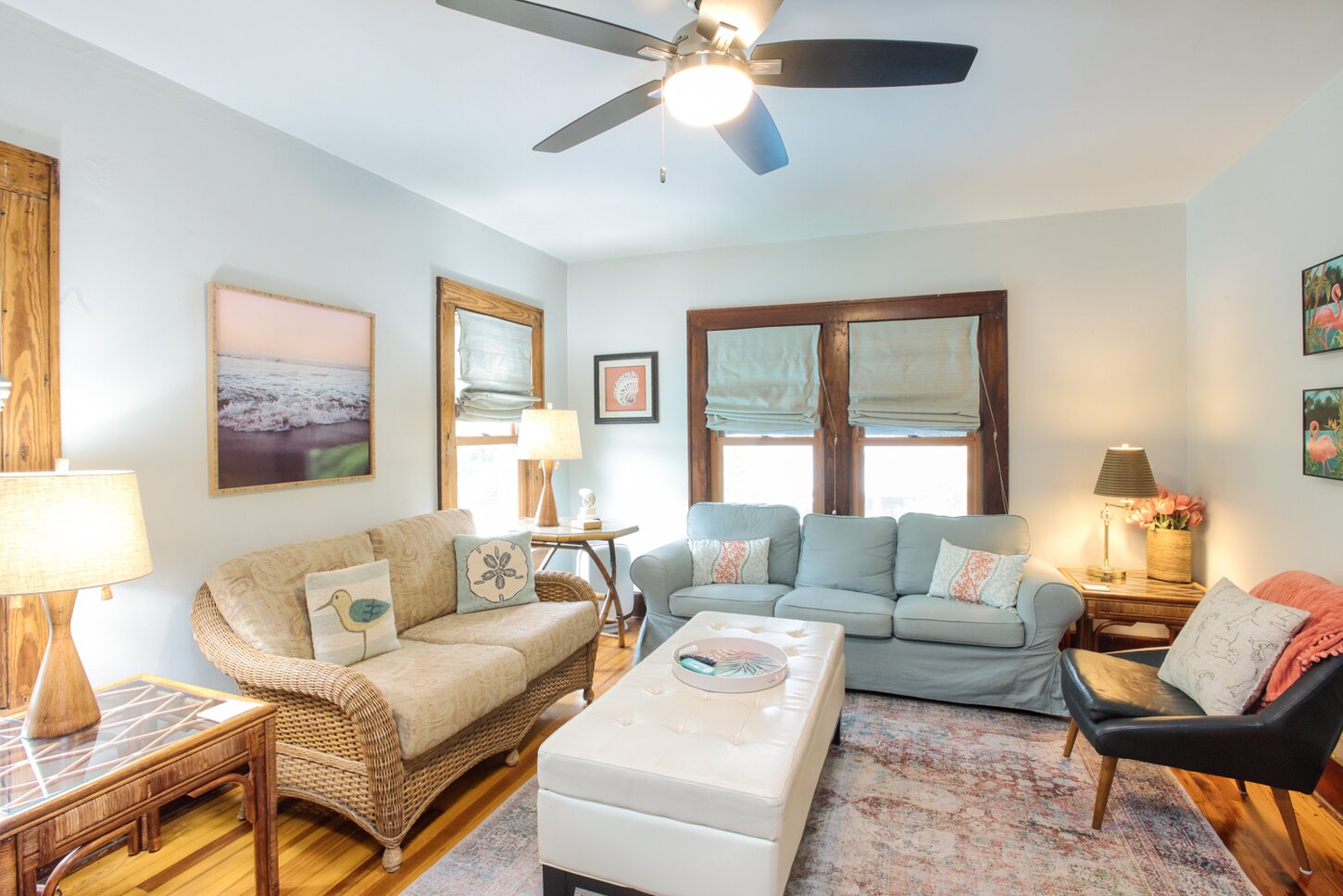 Living room with full sofa plus a loveseat