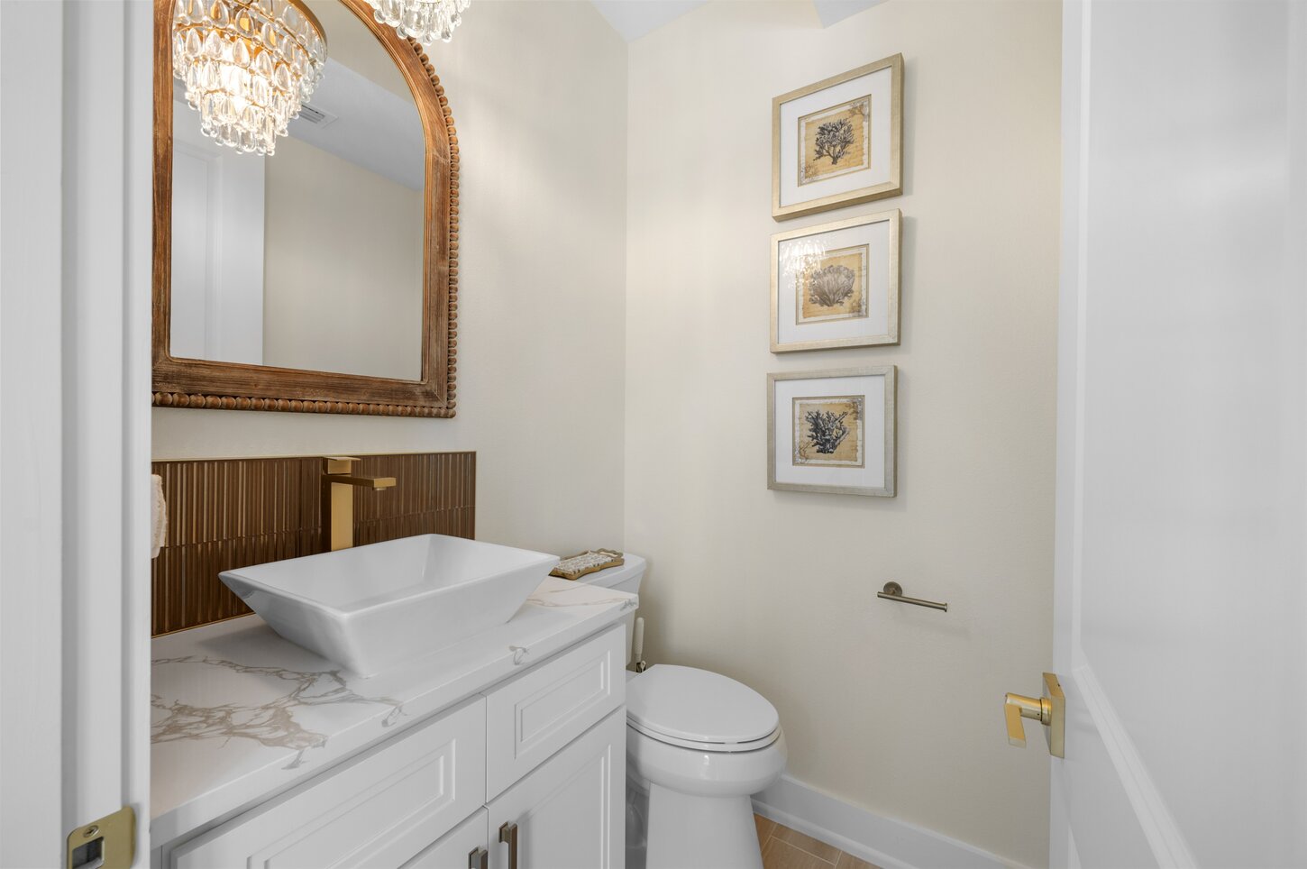Convenient powder room on the main level