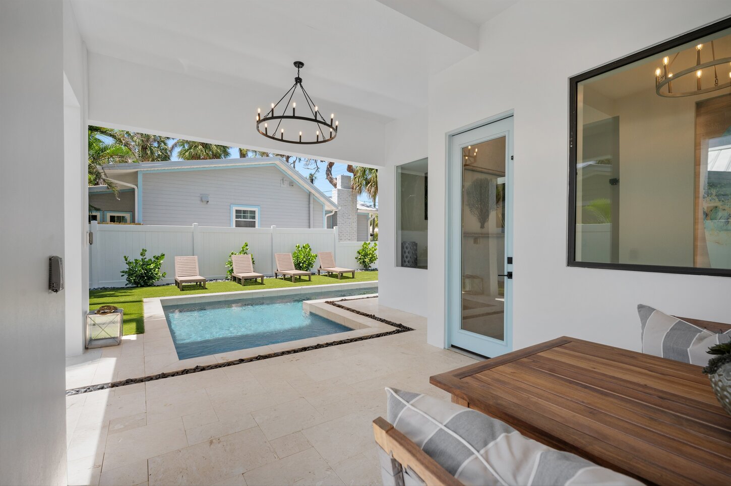 Tropical patio with shade  sun