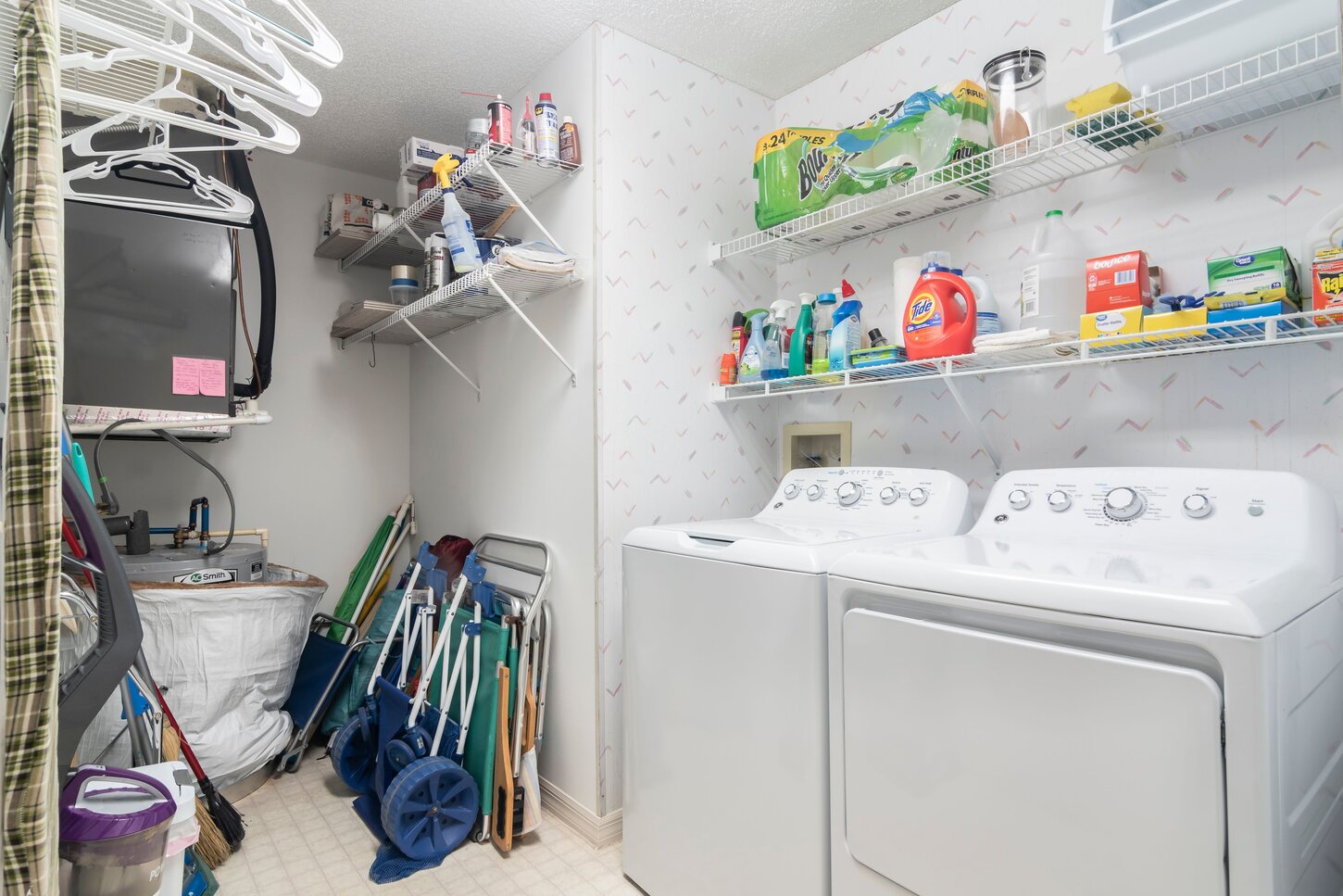 Laundry room, New washer and dryer less than a year old.