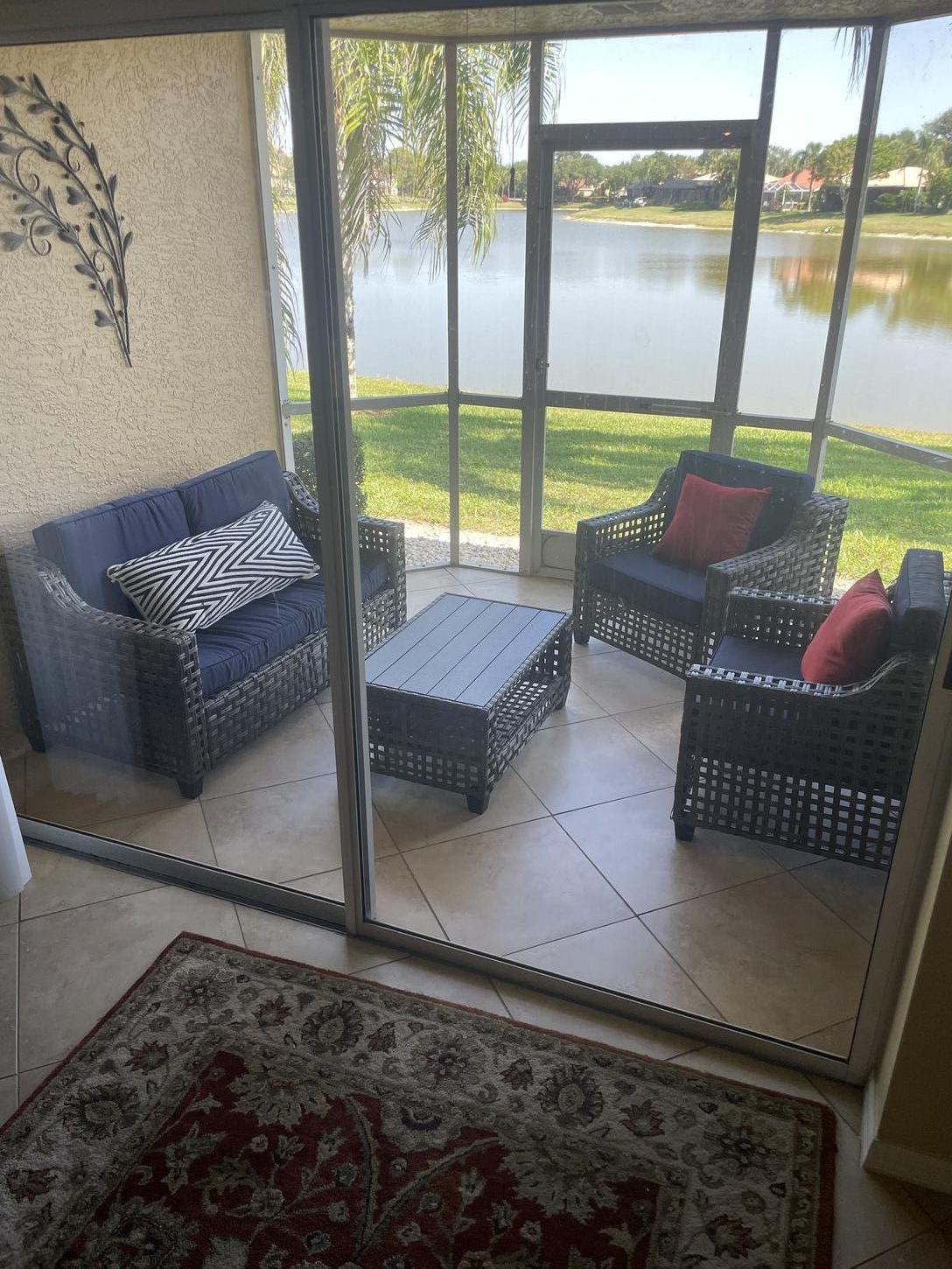 Linai with great view overlooking the pond on the 16th hole.