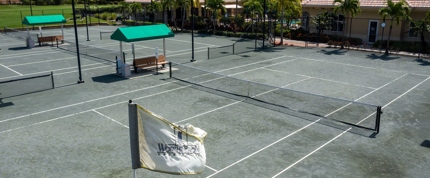 Clay court tennis facility.