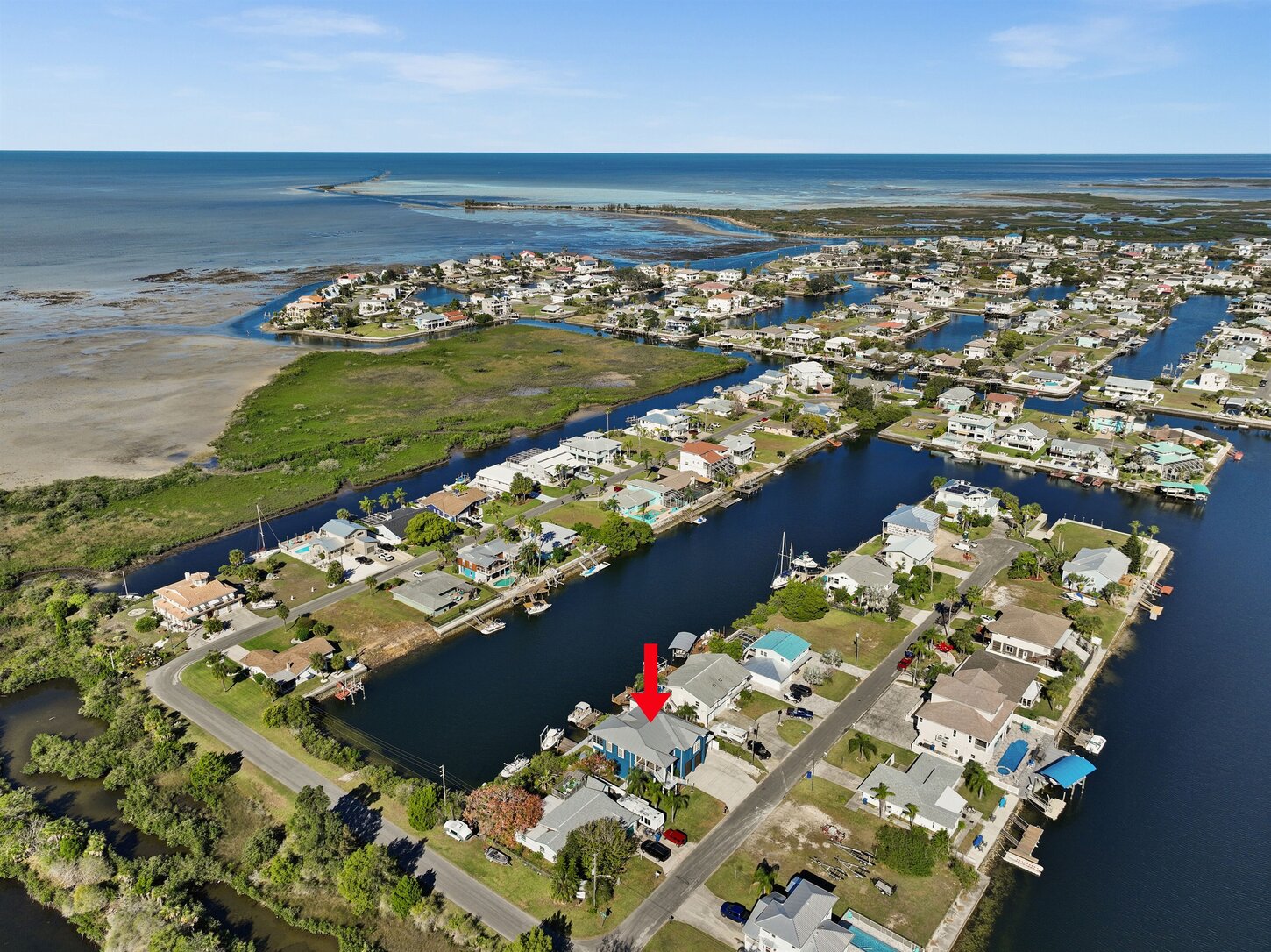 Aerial photo looking north