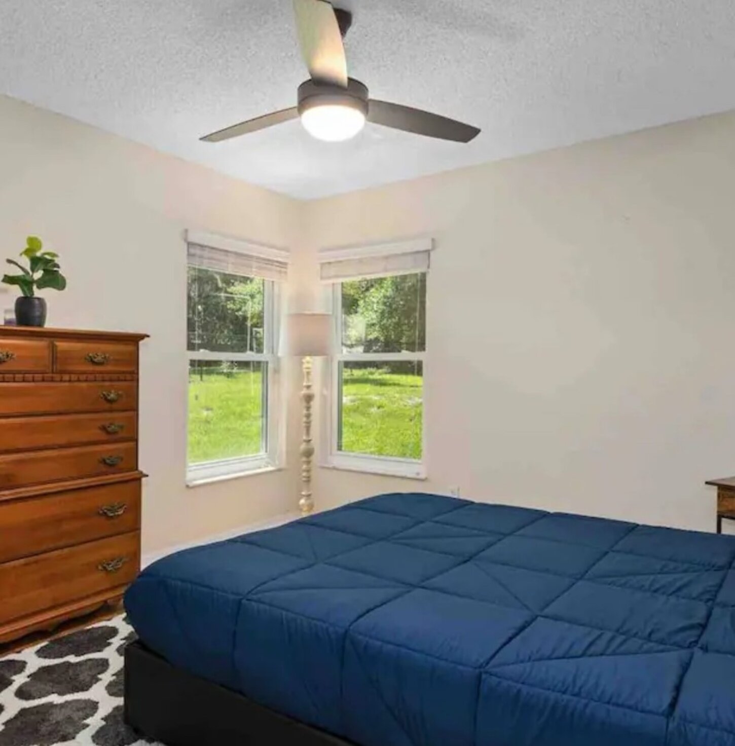 Bedroom #3 has a new queen size form mattress in a waterproof mattress encasement cover and plenty room in the dresser and large closet. 