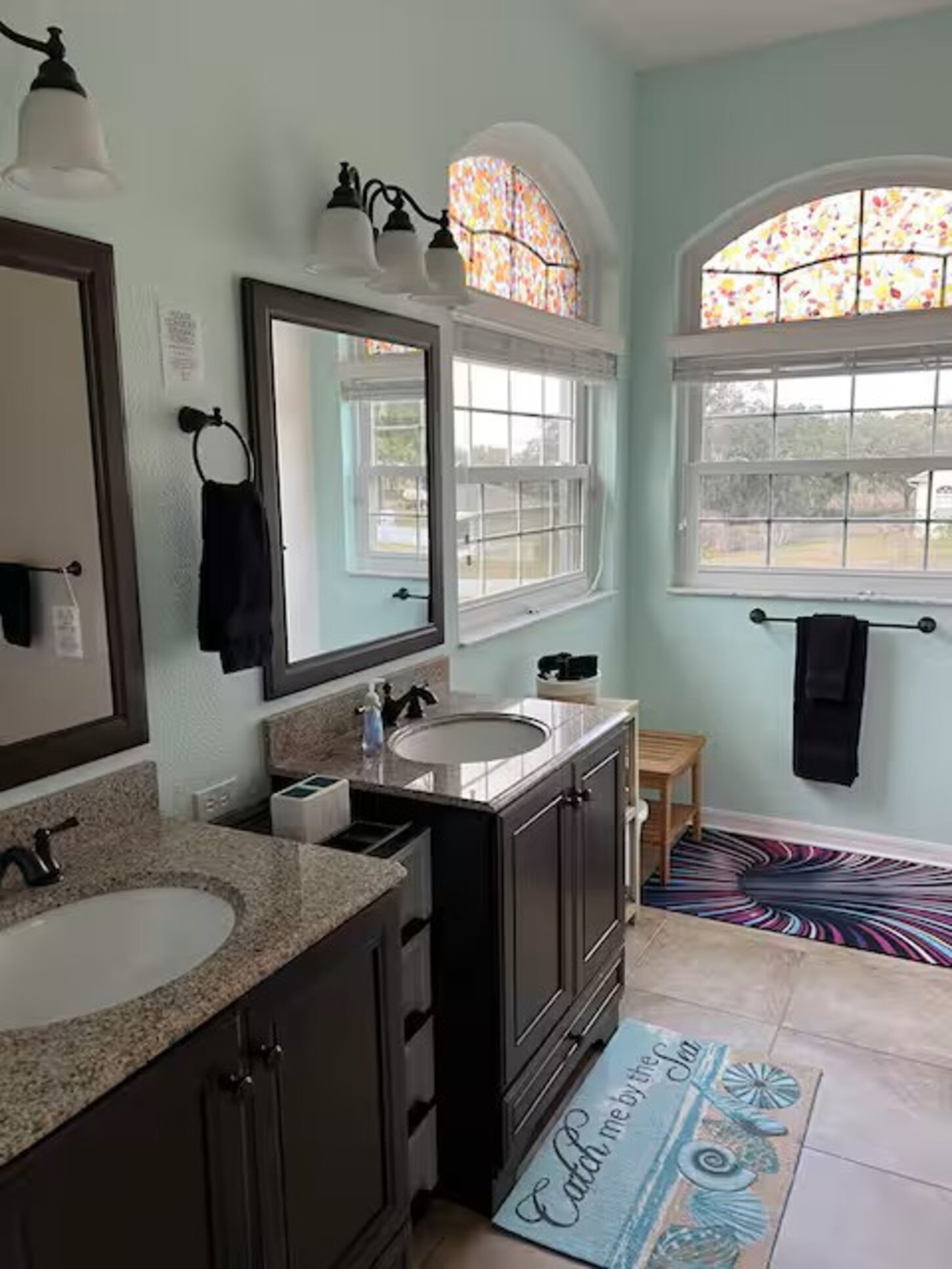 Master bathroom. Lots of room to get ready for your day. No bumping elbows in here! Newly painted 2024.