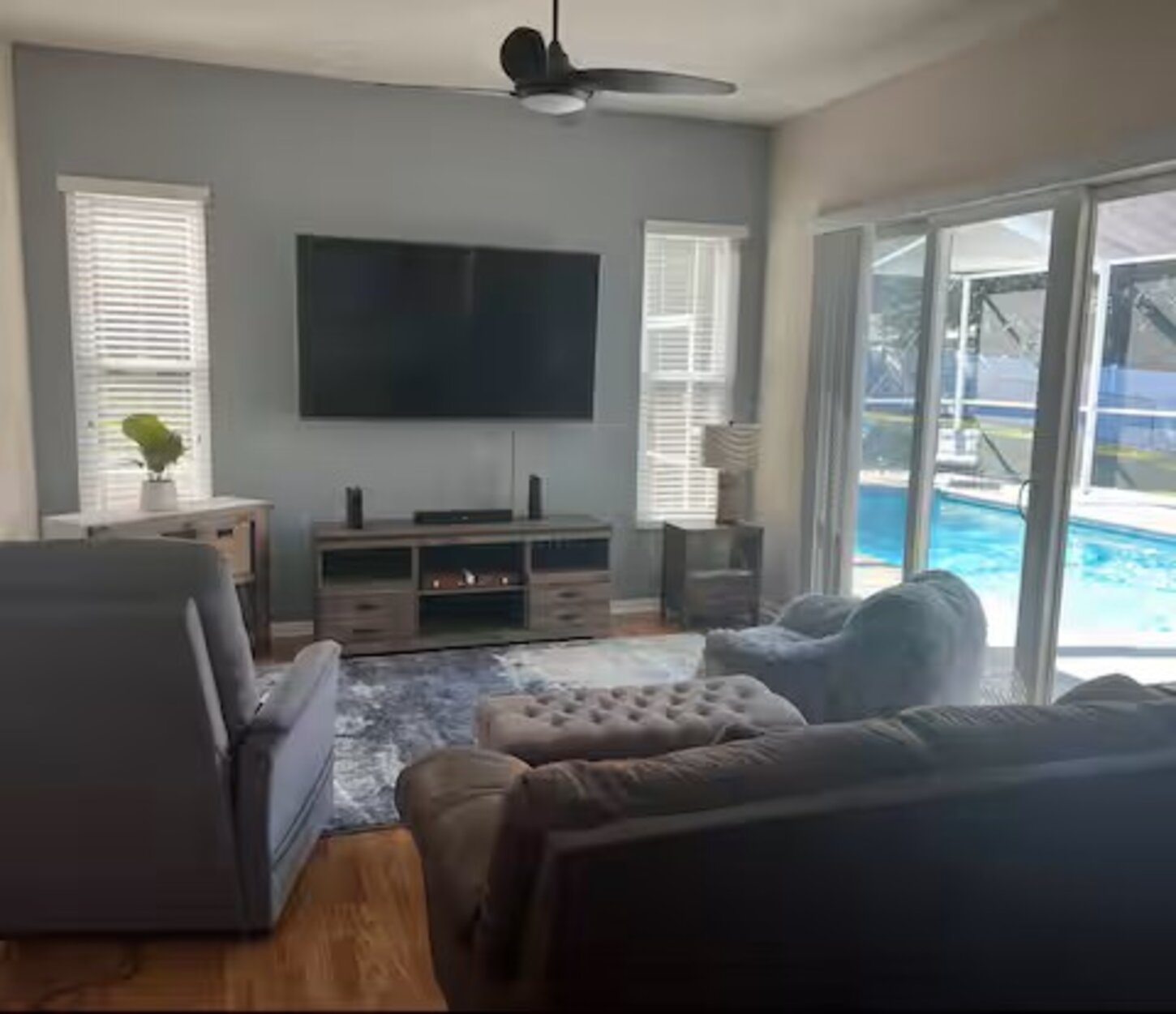 Newly updated TV room with 70